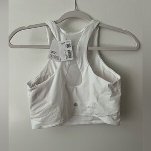 BRAND NEW Lululemon Sports Bra Tank - Mesh Back Train Bra - White - Size 8